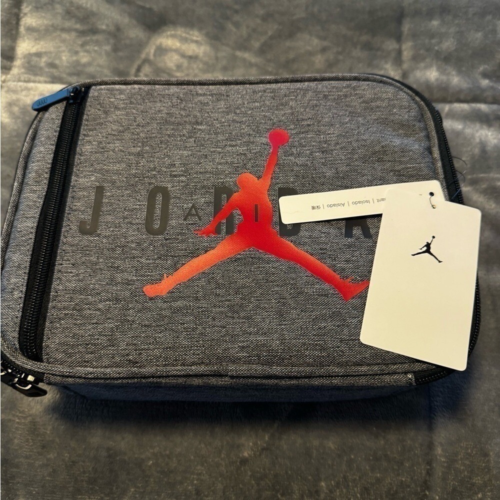 NEW! NIKE Air Jordan INSULATED LUNCH TOTE Bag Camp Work Beach CARBON HEATHER - Picture 6 of 6